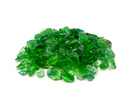 ガラス骨材　ライトグリーン(黄緑)　約6~12mm　1kg(送料込み)