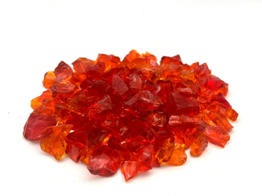 ガラス骨材　オレンジレッド(橙)　約6~12mm　1kg(送料込み)