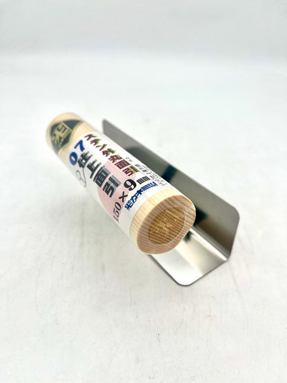 カネミツ ステンレス 仕上面引鏝 (厚み0.7mm 外丸面引 150mm×9mm)