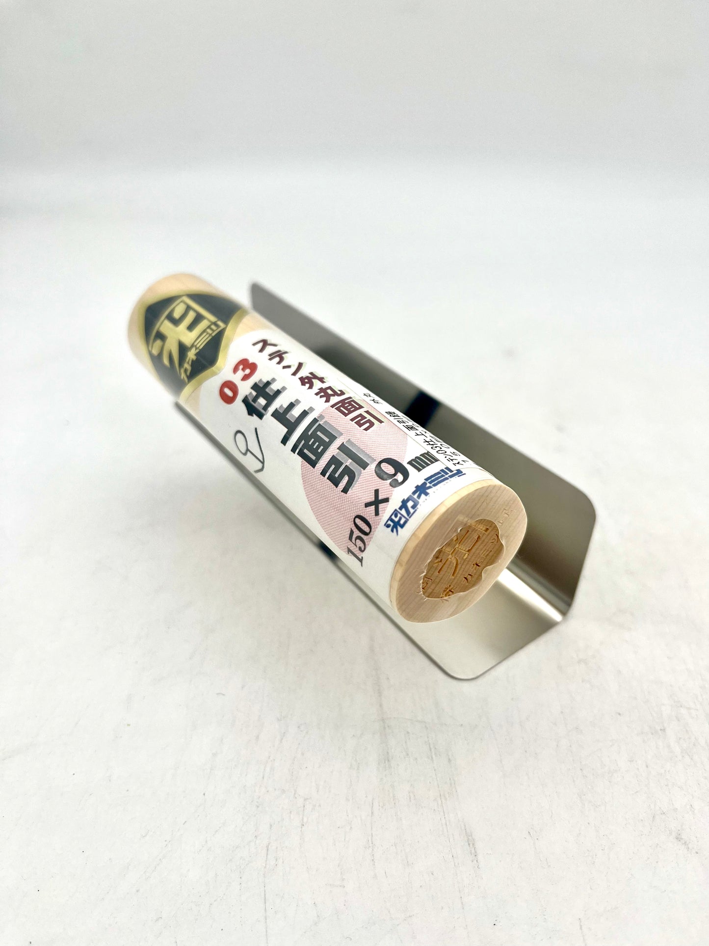 カネミツ ステンレス 仕上面引鏝  (厚み0.3mm 外丸面引 150mm×9mm)